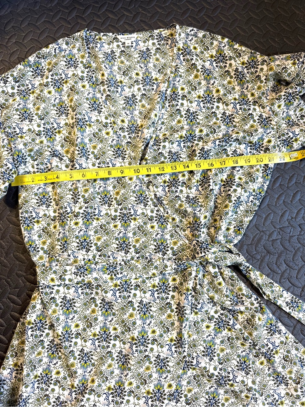 Max Studio London Floral Wrap Midi Dress Ruffle Sleeve & Hem Size 1X - Picture 7 of 12